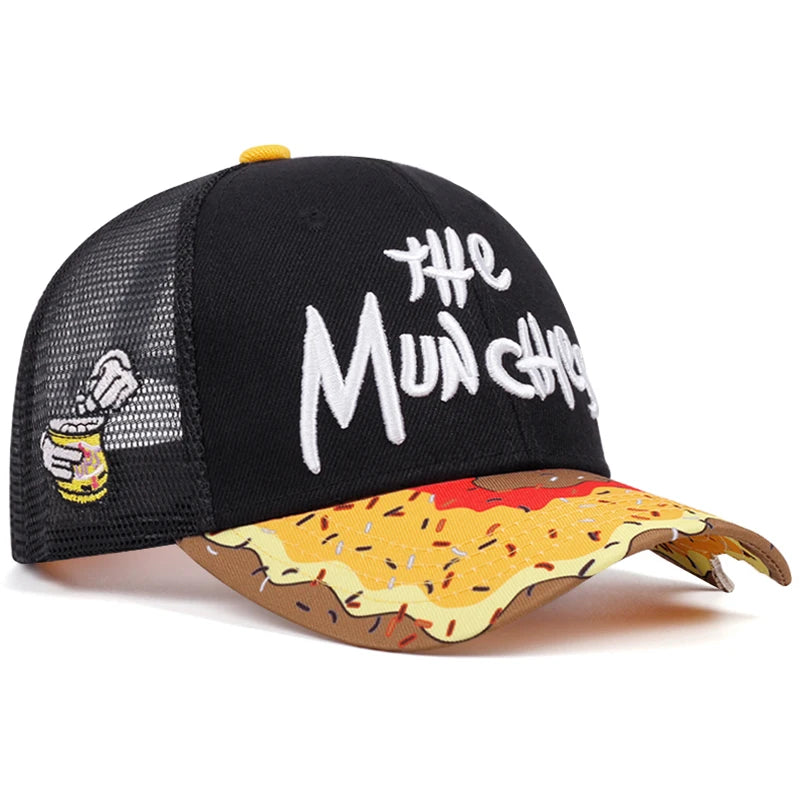 THE Donut-broderet, åndbar bomuldsnet-kasket, herre-baseballkasket, hiphop-kasket, udendørs sports- og fritidskasket, solkasket til kvinder