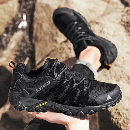 HIKEUP Herre-vandresko i ruskind, udendørssko, slidstærke herresko til trekking, vandring, jagt og taktiske sneakers