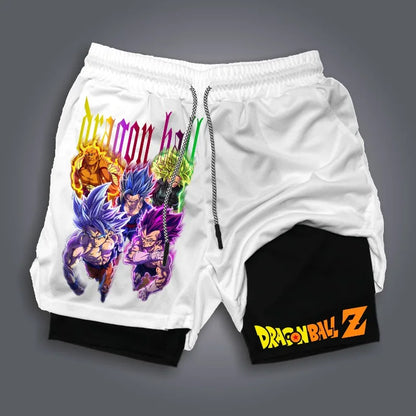 2026 New Summer Dragon Ball Z Majin Buu Kid Buu Print Shorts Men's Breathable Double Layer Gym Workout Shorts Casual Quick Dry