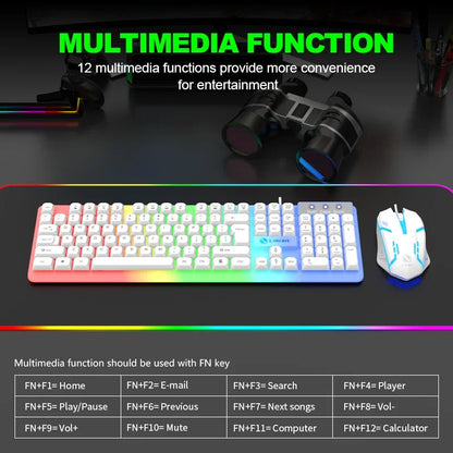 Conjunto gaming NG GTX350 com teclado e rato para computador portátil, retroiluminação LED, teclado USB com fio GTX350, preto