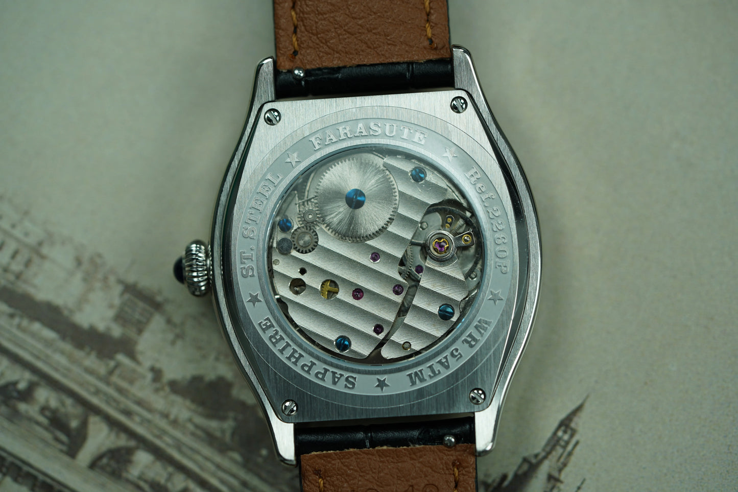 FARASUTE New Classic Hangzhou Customized Movement Manual Mechanical Watch Men Sapphire Crystal Small Second 50m Waterproof reloj