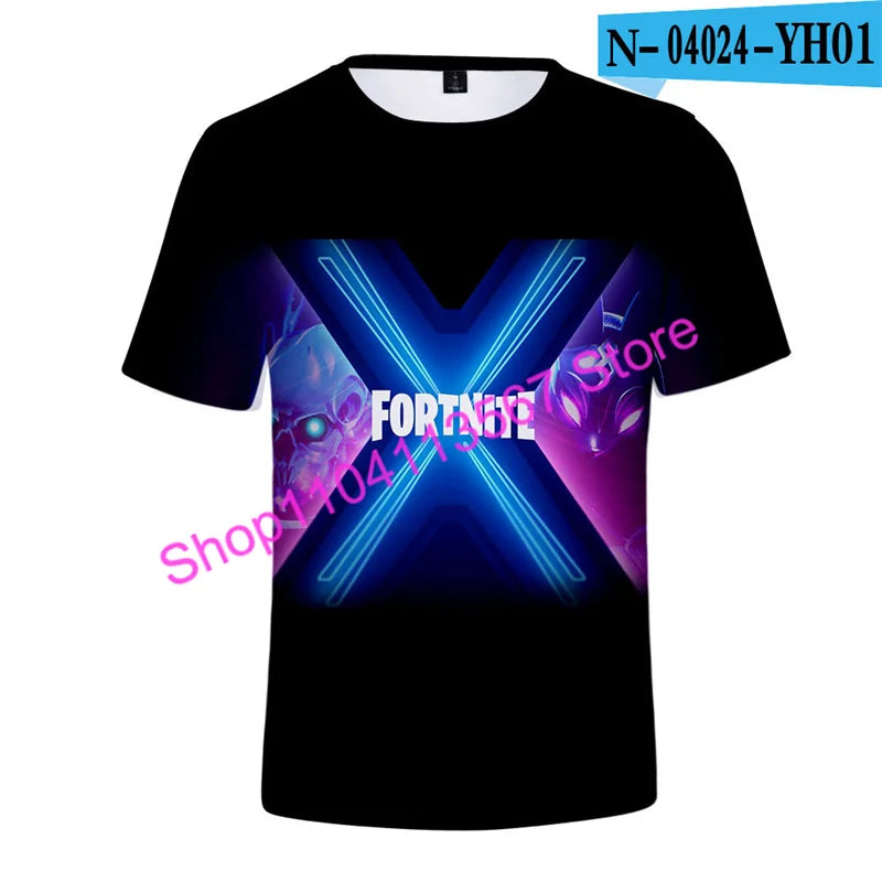 Christmas 3D T-shirt Zero Triggerfish F-Fortnited T Shirt Competitive Game Streetwear Kids Boys and Girls Harajuku Teen Tees