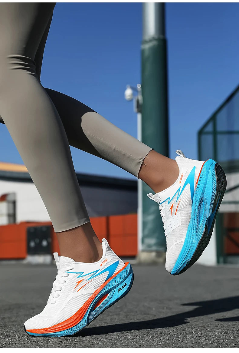 Nye løbesko med carbonplade til maraton, mænd, sport, åndbare, lette, komfortable sportssneakers til kvinder, skridsikre, casual