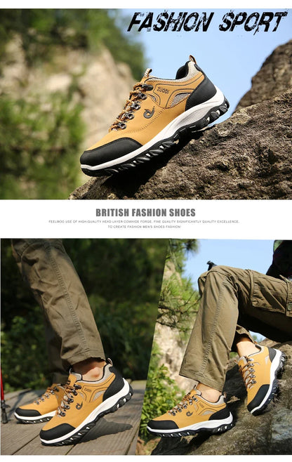 Men's EVA Hiking Shoes Waterproof Anti Slip Leather Outdoor Sports Shoes for Camping Running Jogging 2025 New