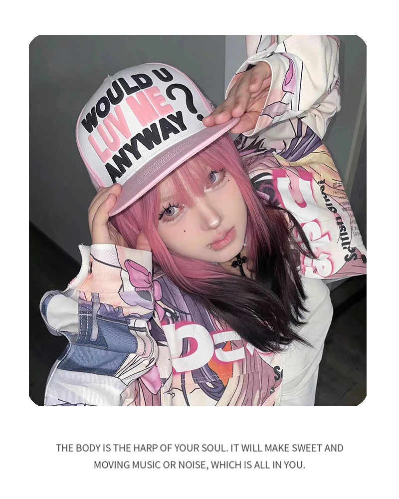 Cappelli da baseball unisex nuovi con color block, stampa lettering e ricamo, stile hip hop, rete traspirante, visiera parasole, trucker street versatili