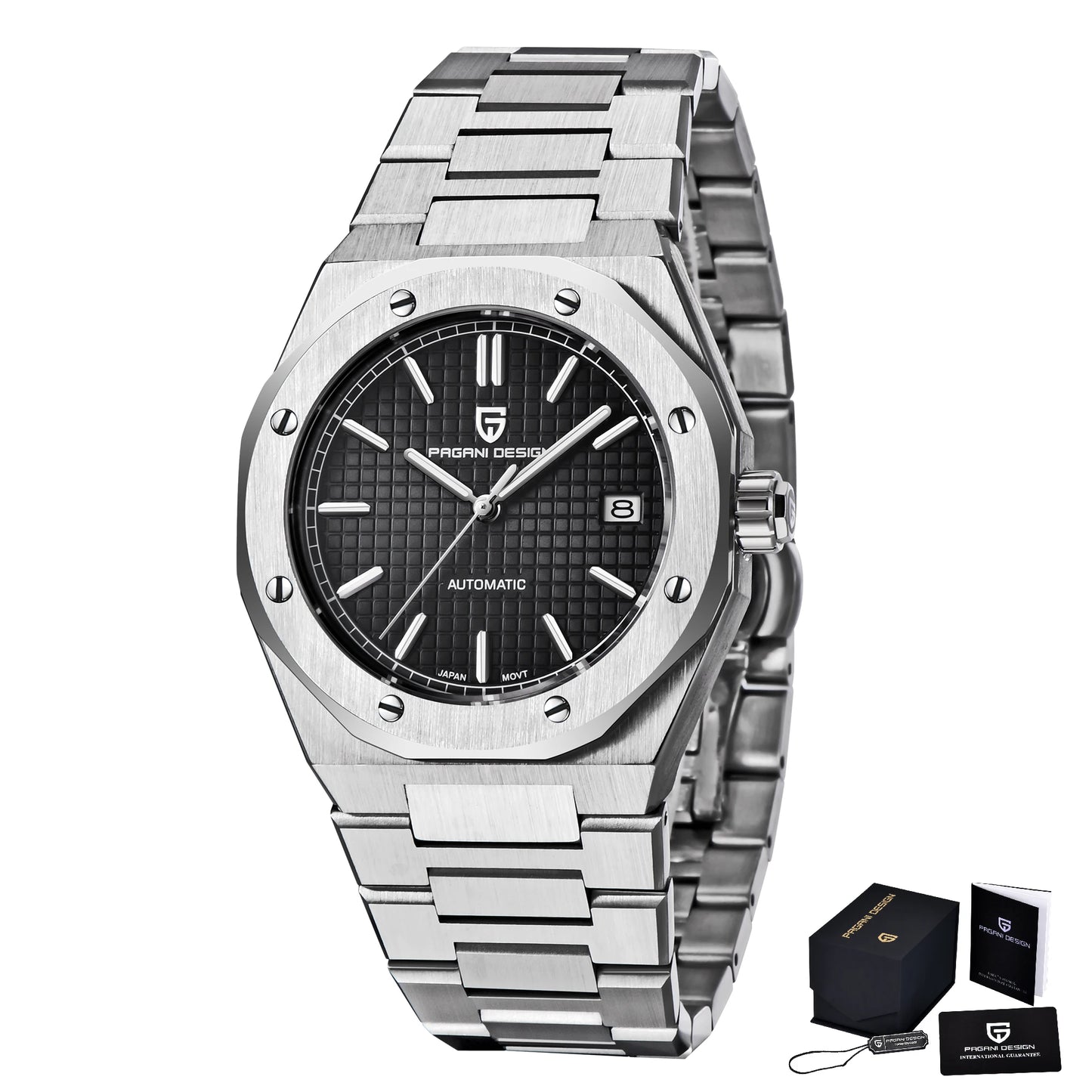 PAGANI DESIGN 8215 Men's Automatic Mechanical Watch 40MM Sapphire Stainless Steel Waterproof 10Bar Luminous C3 Reloj Hombre