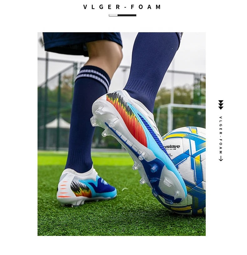 New Men's Football Boots Shoes Match Training Soccer Shoes Non-Slip Cleats Long Spikes FG Ultralight Outdoor Sneakers Drop Shipping