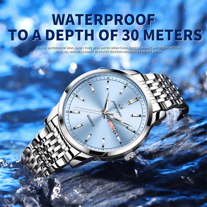 2025 New Top Brand Luxury Man Wristwatch Waterproof Luminous Date Men Watches Stainless Steel Quartz 43mm Men's Watch Male reloj
