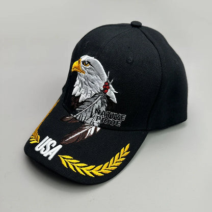 Hvedeaks Ørn Broderi Baseballkasketter Nye Herre Dame Mode Åndbar Solskærm Snapback Hardtop-kasketter Alsidige Street-ins