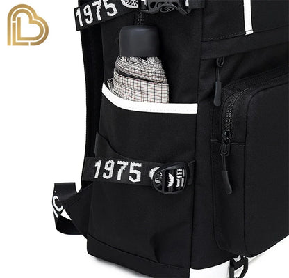 Red Jade F-Fortnited Battle Royale Backpack with USB Charging Anime Figures Study Stationery Compartment for Students Mochila