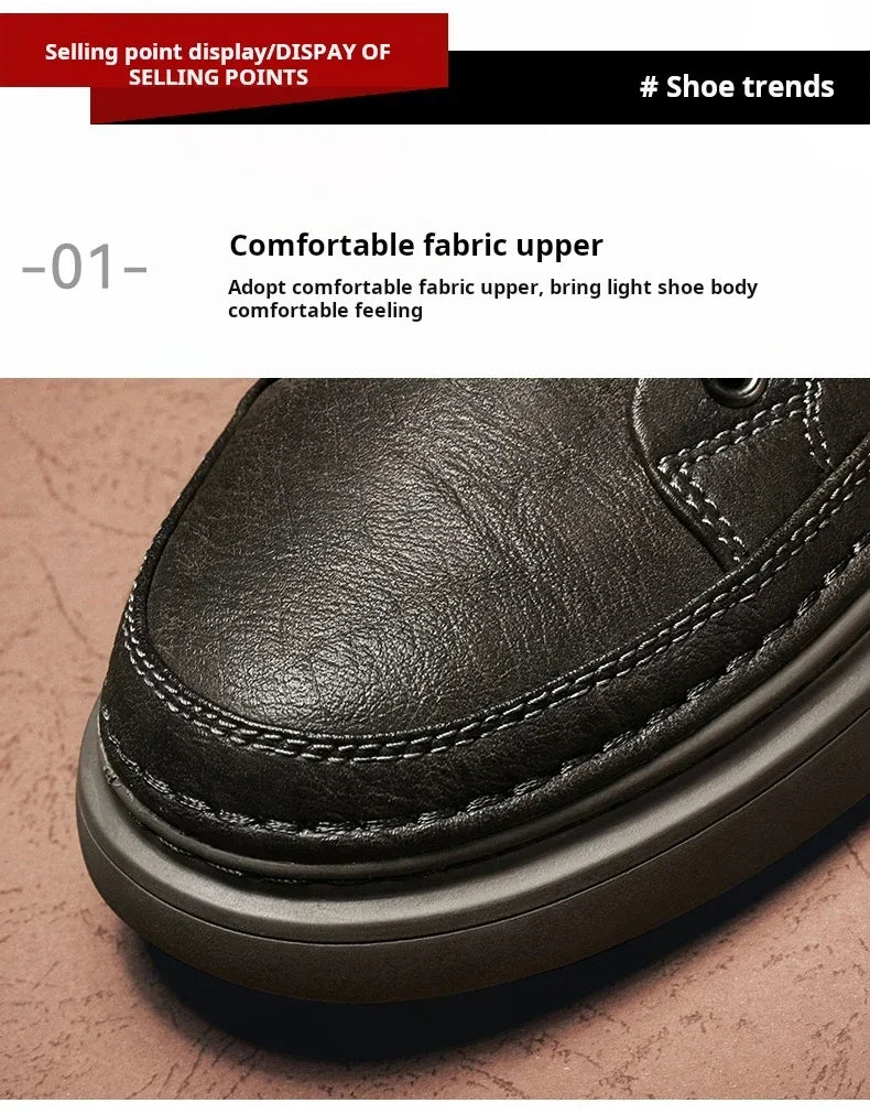 Sneakers classiche da uomo con plateau, scarpe casual slip-on da uomo, sneakers in pelle, nuove scarpe basse comode, mocassini da uomo per la primavera