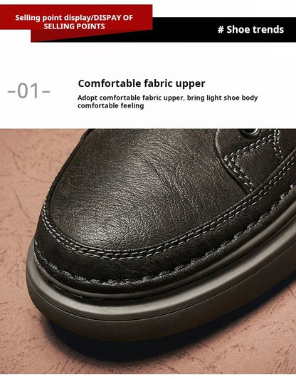Sneakers classiche da uomo con plateau, scarpe casual slip-on da uomo, sneakers in pelle, nuove scarpe basse comode, mocassini da uomo per la primavera