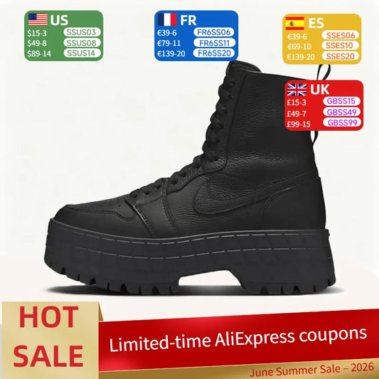 Nike Jordan Air Jordan 1 Brooklyn Simple, Soft, Non-Slip, Durable, Lightweight Round-Toe Ankle Boots for Women, Black FJ5737-001