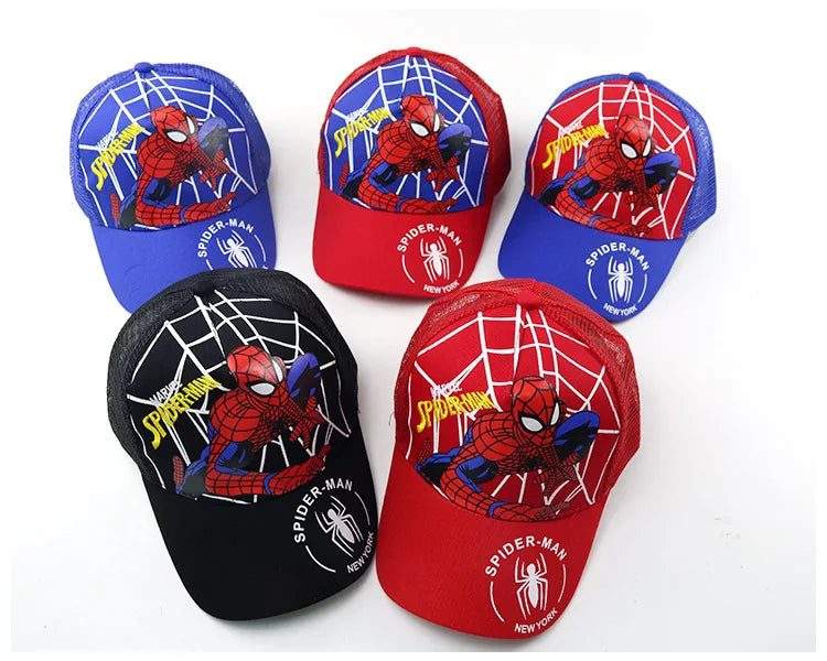 Marvel Anime figurka Spider-Man kreslená baseballová čepice bavlna polyester čepice s kšiltem pro chlapce a dívky čepice a doplňky k hlavě dětský dárek k narozeninám