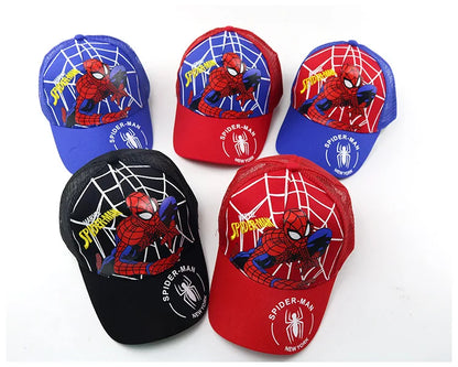 Marvel Anime figurka Spider-Man kreslená baseballová čepice bavlna polyester čepice s kšiltem pro chlapce a dívky čepice a doplňky k hlavě dětský dárek k narozeninám