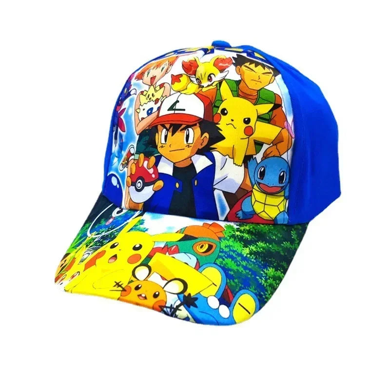 Pokémon Go Anime-figur Pikachu Polyester-baseballkasket med tryk Tegneserie-kasket med skygge Børnedragt Dekoration Fødselsdagsgaver