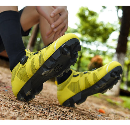 Mountain Bike Shoes Mens Cycling Shoes Quick Ratchet Buckle Compatible with SPD System Pedal for Indoor Outdoor Women MTB Shoes