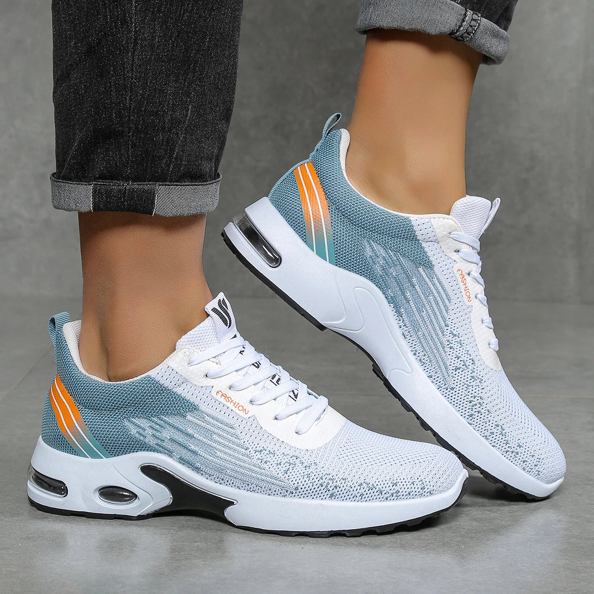 Herrenschuhe, lässige Herrenschuhe, atmungsaktives Mesh, Luftpolsterung, weiche Sohle, modische Sportschuhe im Color-Block-Design