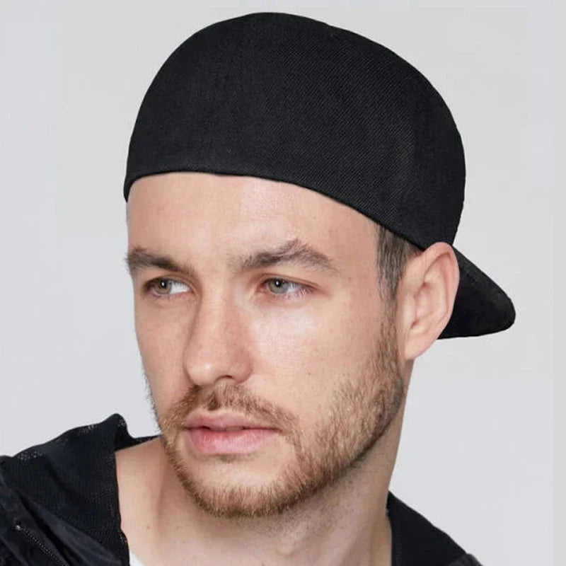 Casquette ajustée entièrement fermée, taille New York Plus Large, style « trucker » pour homme, visière plate, style hip-hop, unie, snapback, sans impression, visière plate, bord Era