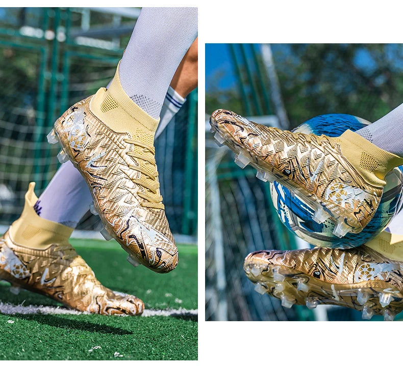 Chaussures de Football pour hommes et femmes, chaussures d'extérieur AG/FG, bottes de Football respirantes, ultralégères, antidérapantes, chaussures d'entraînement de Futsal