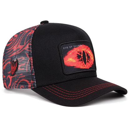 Sauronin silmä -graffitibaseball-lippis, hiphop-verkkolippis, trucker-lippis
