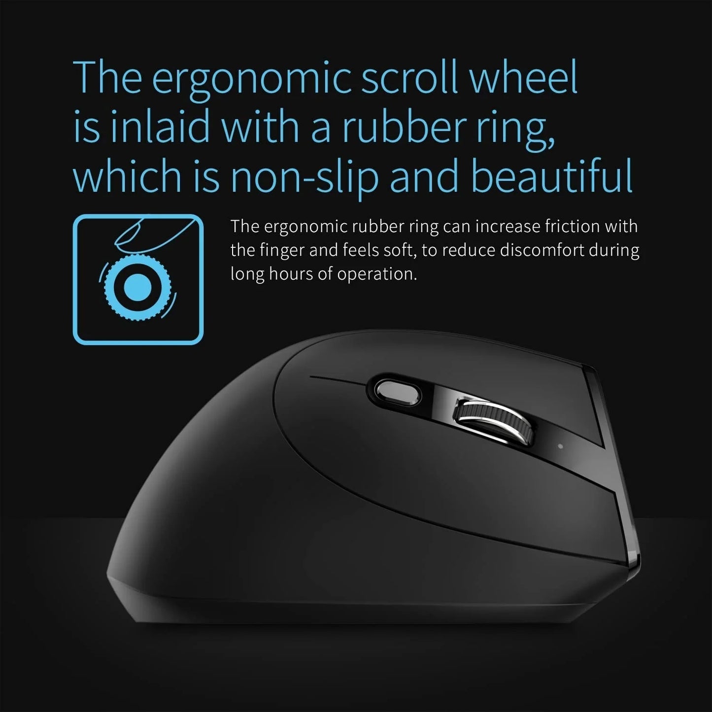 JOMAA 2.4G Wireless Vertical Mouse Rechargeable Ergonomic Mouse with 3 Adjustable DPI, USB Optical Wireless Mouse for Laptop, PC & Office