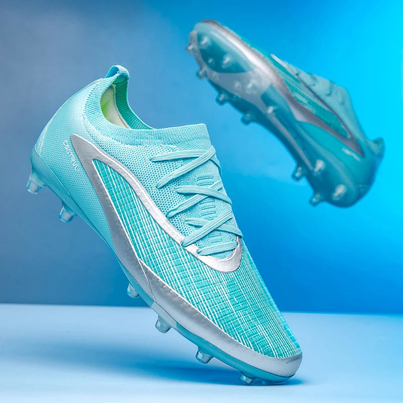 Botas de fútbol para hombre, tacos de exterior transpirables para adultos, antideslizantes, zapatillas deportivas de fútbol con tacos largos para entrenamiento y partido, cómodas para chicos
