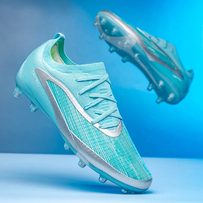 Botas de fútbol para hombre, tacos de exterior transpirables para adultos, antideslizantes, zapatillas deportivas de fútbol con tacos largos para entrenamiento y partido, cómodas para chicos