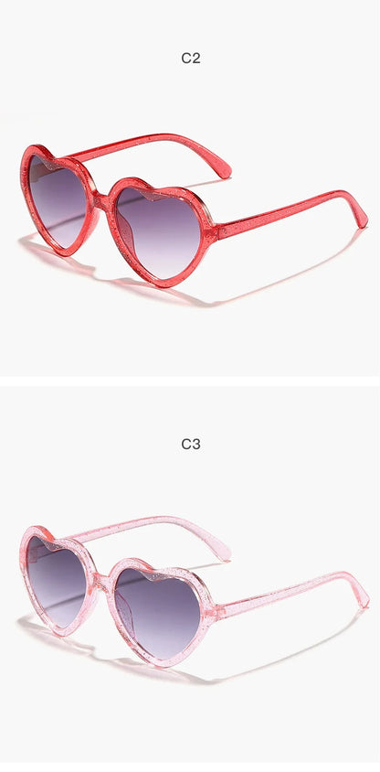 Stylish Kids rose pink Heart Sunglasses UV400 Protection Adjustable Frame for Boys Girls Baby Toddler 0-12 Years eyewear