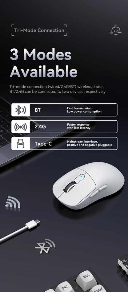 ATTACK SHARK X3/X3PRO 4K/8K Wireless Gaming Mouse, 26K DPI, Tri-Mode (Wired/2.4GHz/BT5.2), Lightweight, PAW3395 Sensor For Gamer
