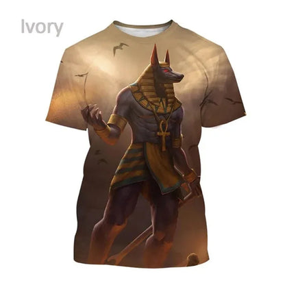 Grim Reaper Anubis Tee Shirts 3D Printed Ancient Egyptian God T Shirt Eye of Egypt Pharaoh Fashion Harajuku Short Sleeve T-shirt