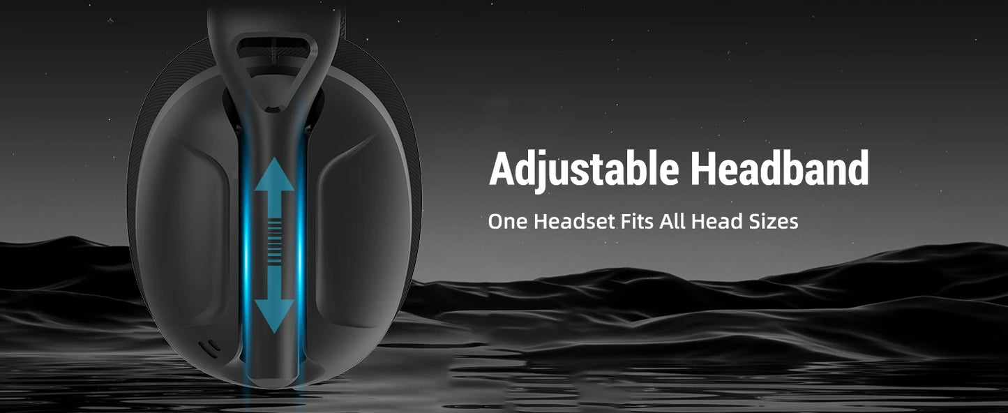 Headset Gaming ATTACK SHARK L80 Ultra-Leve 180g – Sem Fios Tri-Mode (Bluetooth 5.3 / 2.4G / Com Fio), Som Surround 5.1, Drivers de 40mm, Microfone Removível