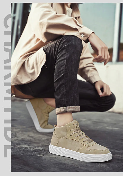Men's Skateboarding Shoes 48 High Top Casual Sneakers Breathable Street Shoes Flats Shoes Lace Up Walking Shoes Men's Shoes