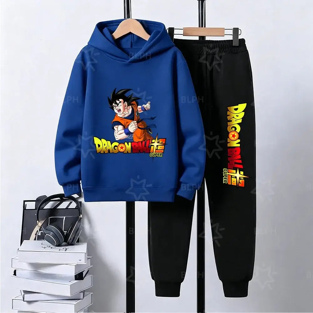 Dragon Ball Super Son Goku Printed Hooded Sweatshirt Suit Casual Loose Anime Streetwear Hoodie Pants 2 Piece Set for Men Boys, Produit gaming premium Fraquane, équipement gamer