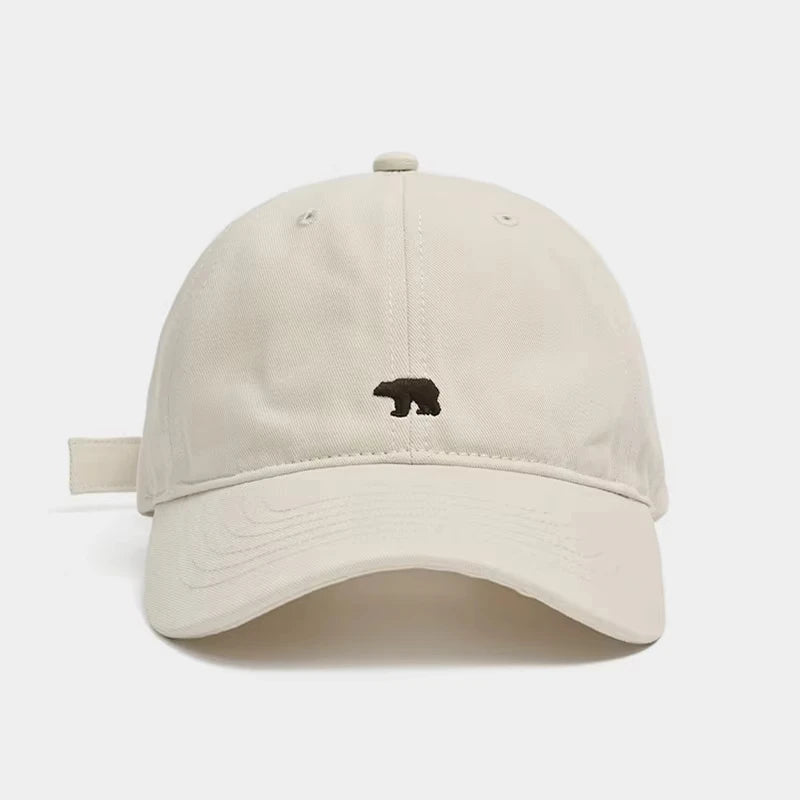 Polar Bear Embroidered Baseball Hats for Men and Women, Wide brims to Show Face, Small Retro Hats, Soft Top Duck Tongue Hats