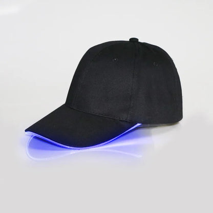 Șapcă cu LED-uri din fibră optică, cu 7 culori luminoase, șapcă de baseball EDC strălucitoare, încărcare USB, șapcă luminoasă, șapcă LED de performanță
