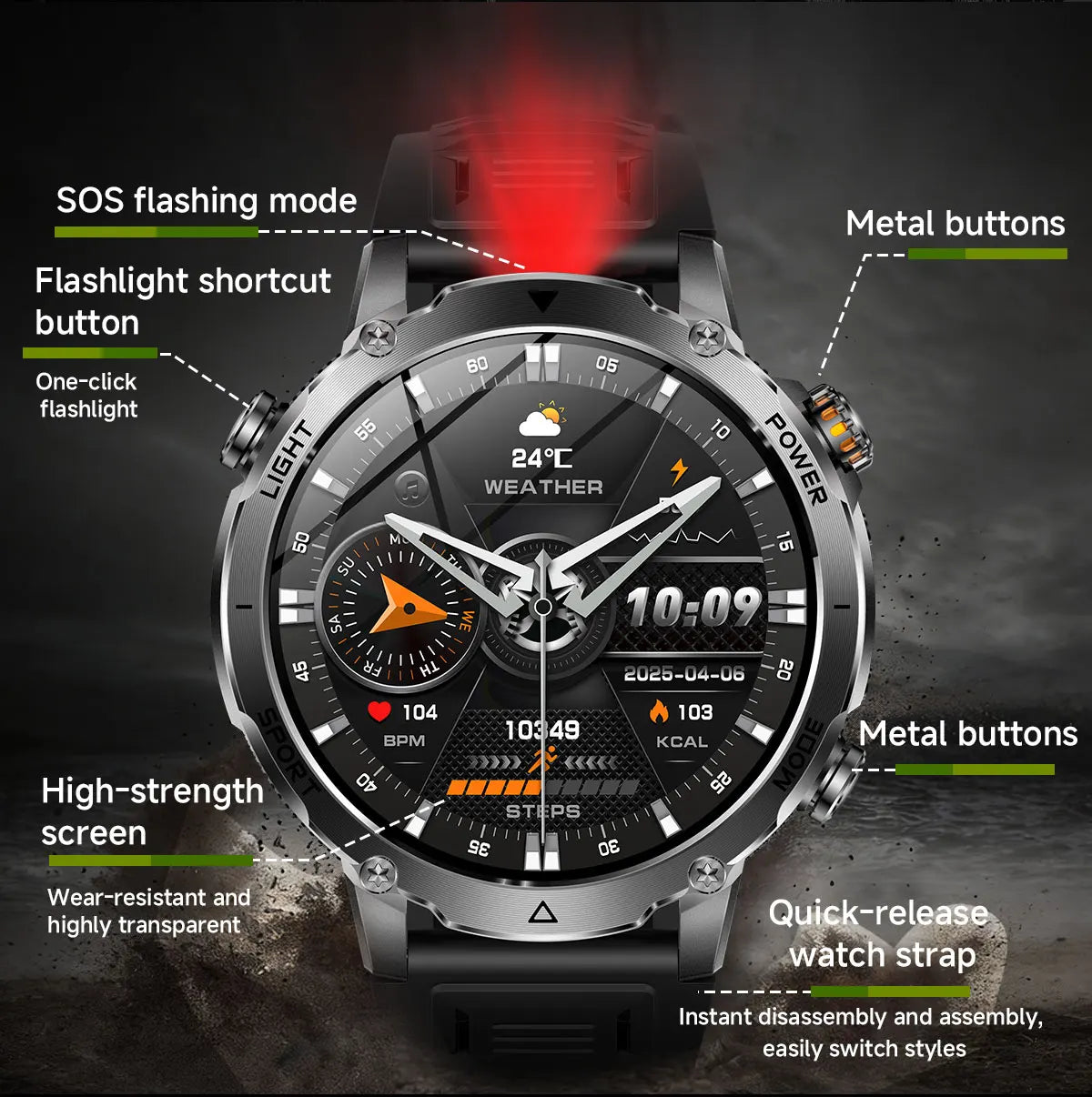 2026 TANK Ultra New 1400mAh Big Battery Smart Watch Men GPS path Sport Flashlight BT Call Waterproof Outdoor Military Smartwatch