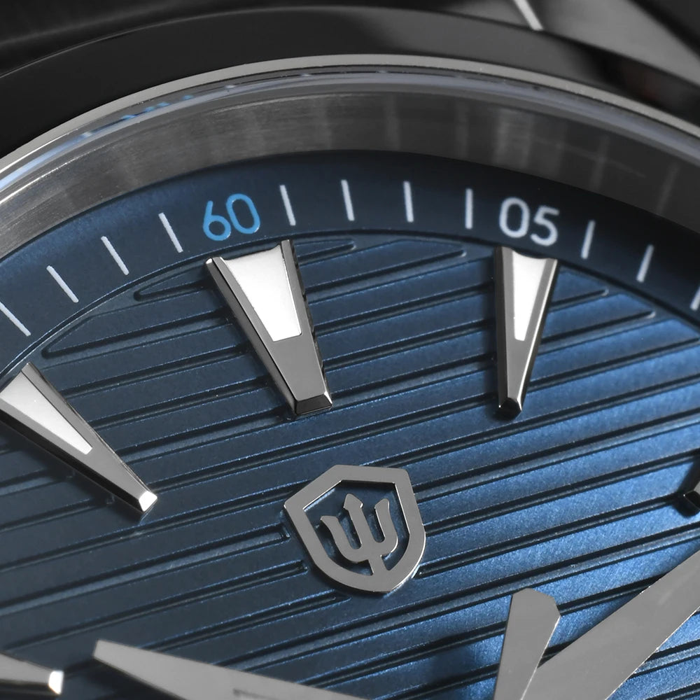 „Watchdives“ laikrodis WD0006, mechanizmas VH31 su sklandžiai veikiančia sekundės rodykle, išgaubtas safyro stiklas, švytinti danga BGW9, atsparus vandeniui iki 10 barų, 38 mm, klasikinis stilius