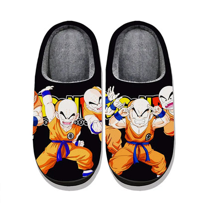 Anime Dragon Ball Plush Slippers Goku Vegeta Winter Fuzzy Warm Cotton Shoes Cute Cosplay Men Home Indoor Non-Slip Slipper Gifts