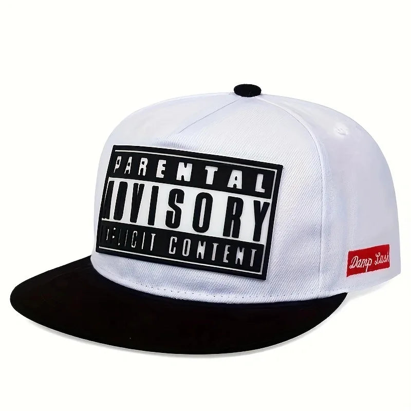 Cappellino con visiera piatta, patch alla moda, chiusura a scatto, cappellino da baseball hip hop a blocchi di colore, unisex, leggero, con protezione solare, cappellino "Dad Hat" per donne e uomini