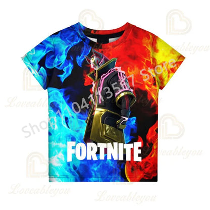 Tricou F-Fortnited pentru tineri, inspirat de jocuri de luptă, tricou de vară cu mânecă scurtă pentru adulți, adolescenți băieți și fete