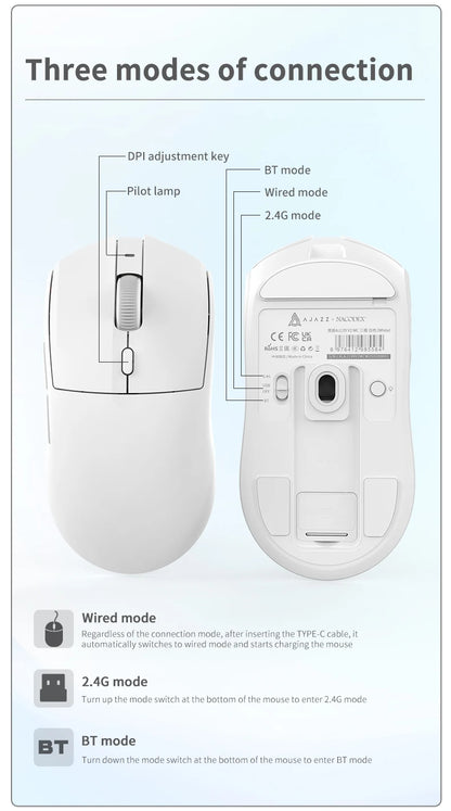 AJAZZ AJ139Pro/AJ139V2MC Wireless Mouse PMW3395/PAW3311 Chipset 12000-26000Dpi Professional Gaming Mouse