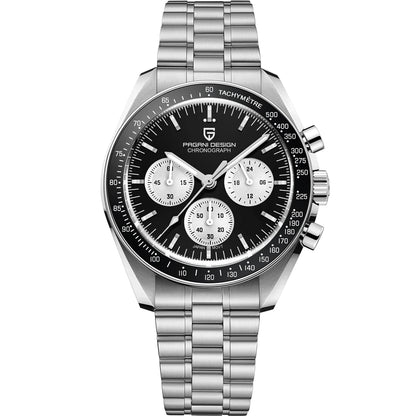 montre PAGANI DESIGN Moon – Chronographe à quartz de luxe pour homme, style sportif, verre saphir avec traitement antireflet, affichage luminescent