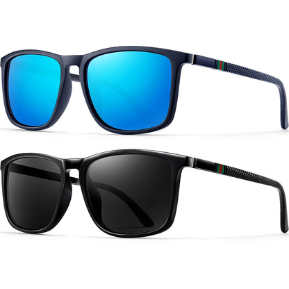 Classic Square Polarized Sunglasses Unisex UV400 Lightweight Shades for Driving Fishing Outdoor Travel