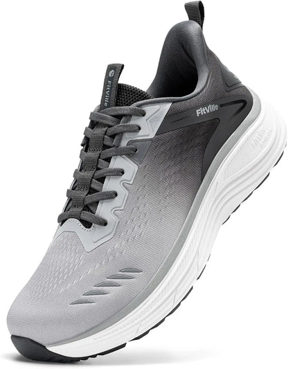 Chaussures de sport extra larges FitVille pour hommes, respirantes, pour la gym, l'athlétisme, l'entraînement croisé, la course à pied, avec amorti maximal.