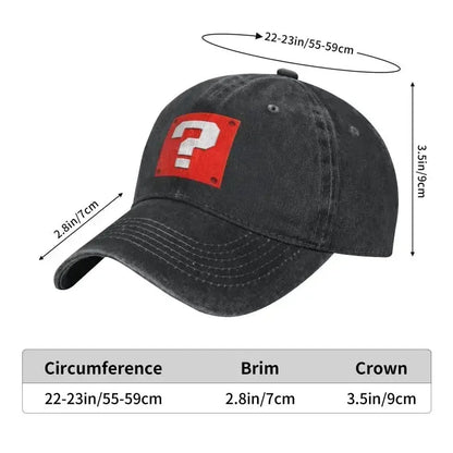 Gorra de béisbol personalizada de moda con diseño de dibujos animados, con pregunta, bloque, para mujer y hombre, ajustable, unisex, de algodón, estilo «dad hat», gorras snapback de alto rendimiento