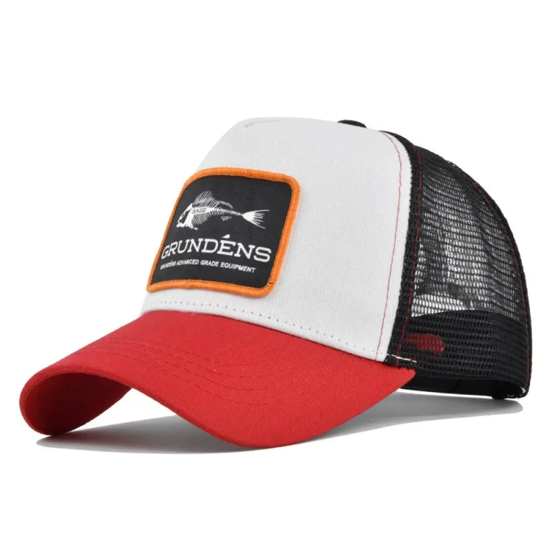 High Quality Fish Bone Cartoon Snapback Baseball Cap Hip Hop Dad Mesh Hat Trucker Hat Outdoor Sports Cycling Travel Sun Hat