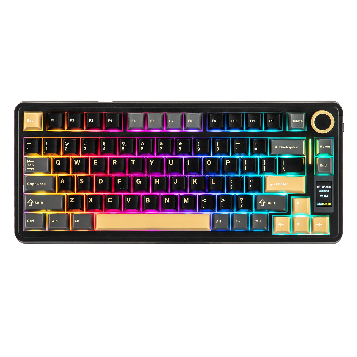 EPOMAKER X AULA EA75 MAX 75% ANSI US Layout Hot-Swap Gasket Wired/BT/2.4GHz Wireless Mechanical Keyboard with Screen & Knob