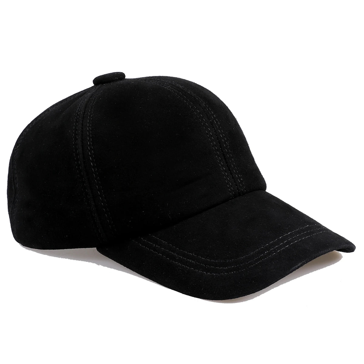 BOONJOVIA Unisex Genuine Suede Leather Baseball Caps for Mens Womens-Adjustable Buckle Back Real Leather Hats