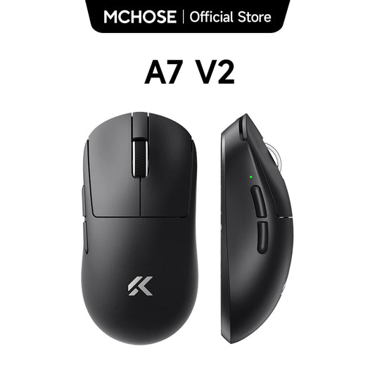 MCHOSE A7 V2 lätt trådlös gamingmus med dubbel 8,000Hz polling rate, PAW3950 TI gaming-, e-sport- och kontorsmus